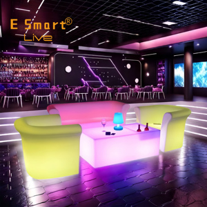 <span class=keywords><strong>Led</strong></span> Bar Chair ngoài trời không thấm nước ánh sáng quay Bar Phân <span class=keywords><strong>LED</strong></span> ghế hookah phòng chờ đồ nội thất kết hợp sofa couch - Product Image 4