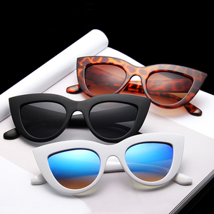 Moda europea e americana alla moda grande montatura nera UV400 lenti occhi di gatto Designer Y2K occhiali da sole Unisex stile rettangolo - Product Image 5