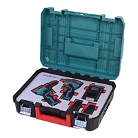 Ensemble d'outils sans fil 16V, perceuse à percussion et tournevis, kit combiné d'outils électriques, deux batteries au lithium-ion, chargeur, étui de transport