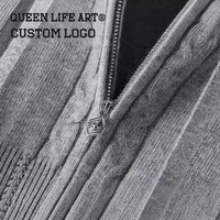 Logo personnalisé chandails de style Preppy à double boutonnage pour femmes avec appliques à boutons 100% manche lanterne en acrylique