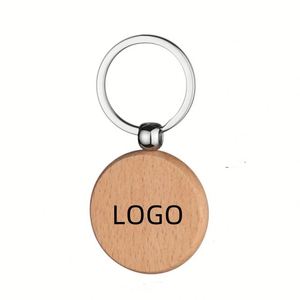 Llavero de madera personalizado al por mayor con logo, regalos DIY hechos a mano, etiqueta de madera para llaves con anilla dividida - Product Image 1