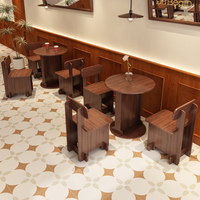 Meubles de restaurant, café et bar modernes sur mesure, table et chaises en bois massif, chaises de salle à manger industrielles pour espace de détente