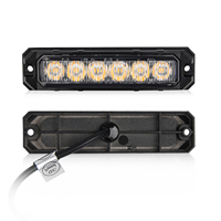 6-LED 6W 17-Mode Clignotant Mini Side Marker Light ambre couleur Flush Mount Design Led Stroboscope Lumières pour Camions Voitures Véhicules