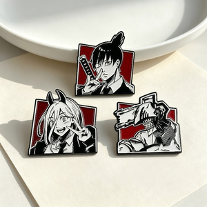 Broche de metal para cosplay de Reze Arc de la película Anime <span class=keywords><strong>Chainsaw</strong></span>, insignia de <span class=keywords><strong>Hayakawa</strong></span> <span class=keywords><strong>Aki</strong></span>, pin para disfraz, decoración para mochila - Product Image 1