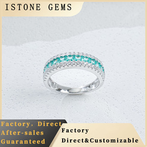 Classic 925 Sterling Silver Paraiba-Color Green <b>Garnet</b> Women's Anniversary & Wedding <b>Ring</b> - Product Image 5