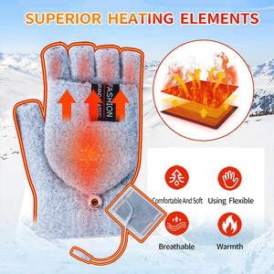 Guanti riscaldanti intelligenti guanti riscaldati USB da uomo e da donna a metà riscaldati senza dita a maglia mani guanti di Design lavabili - Product Image 3