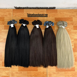 Extensions de cheveux humains lisses et soyeuses à bandes adhésives, cheveux Remy vietnamiens de haute qualité, couleur brun cendré, pour stylistes professionnels - Product Image 1