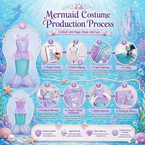 กระโปรงนางเงือกเด็ก ชุดเจ้าหญิงสำหรับเด็กผู้หญิง - Product Image 5