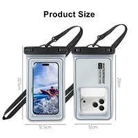Pochette étanche universelle pour téléphone 7,5 pouces, PVC+mousse, écran tactile, sac étanche IPX8, étui flottant pour la natation et la plage, pour iPhone, pour Samsung