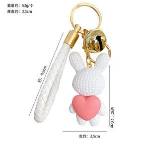 Kawaii Dễ Thương 3D phim hoạt hình cao su gấu Keychain túi quyến rũ Gấu Bông Trái Tim Keychain dây trái tim móc chìa khóa trang trí đám cưới - Product Image 6