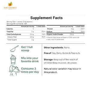 Suplemento Dietético de Extracto de Plantas 998g Fibra <span class=keywords><strong>Soluble</strong></span> <span class=keywords><strong>Natural</strong></span> Sin Aroma Inulina Orgánica - Product Image 2