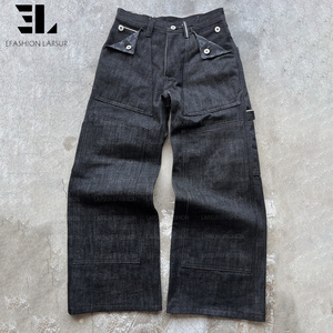 Pantalones cargo de lona de pato, sarga de algodón con lavado desgastado, holgados y rectos, tácticos, para trabajo y patinaje - Product Image 1