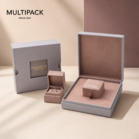 Ensemble de boîtes d'emballage de bijoux haut de gamme, boîte à anneaux en velours avec logo personnalisé, boîte à collier, emballage cadeau de luxe pour les marques de bijoux