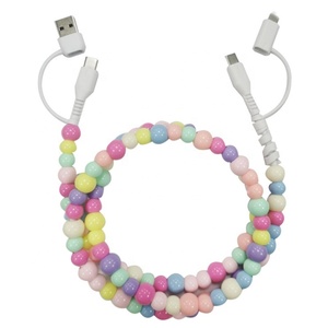 Navajo pürüzsüz boncuk 4-in-1 şarj turkuaz taş Starling gümüş tip-c USB telefon kablosu bilgisayar kullanımı için - Product Image 5