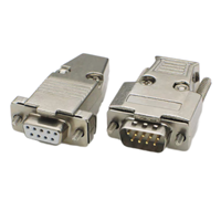 Conector de puerto serie DB9, Conector de cable macho hembra, enchufe de 9 pines, 2 filas, conector RS232 VGA chapado en oro