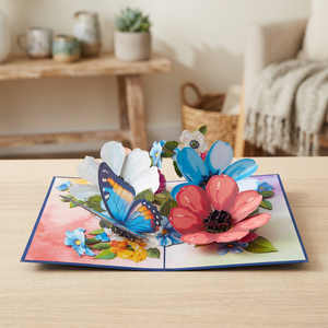 Meilleures ventes : Carte pop-up 3D, motif fleurs et papillons, artisanat imprimé au laser sur mesure, style vietnamien, créations en papier - Product Image 2