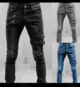 2022 יצרנים אישית ג 'ינס ג' ינס גברים במצוקה אופנה סגנון חדש Jogger ז 'אן גבוה למתוח גברים של ג' ינס