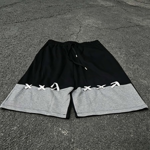 Shorts Bermuda pour homme à blocs de couleur avec ourlet à lacets et taille à cordon de serrage, décontractés, en molleton - Product Image 4