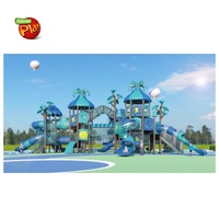 Structure de jeu pour enfants de conception nouvelle, équipement de parc d'attractions, aire de jeux extérieure pour enfants avec toboggan et filets d'escalade 	 	 	 	 	 	 	 	 	 	 c