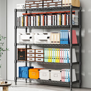 ชั้นวางของแบบลวดคุณภาพสูง แข็งแรงทนทาน 5 ชั้น ใช้งานได้จริง ปรับระดับได้ โครงสร้างโลหะแบบไม้ไผ่ - Product Image 6