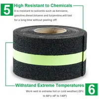 Cinta Antideslizante Negra de Alta Resistencia, Cinta de Seguridad Impermeable para Exteriores, Cinta Antideslizante para Escaleras, Tiras Adhesivas Antideslizantes