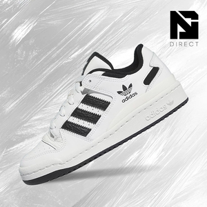 รองเท้าสเก็ตบอร์ด Adidas Forum Low CL J 'สีขาวดำ' หนังลายทาง แบบผูกเชือก หัวกลม สไตล์รองเท้าเดิน - Product Image 1