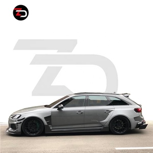 Kit Carrozzeria Larga In Offerta Speciale con Labbro Anteriore, Minigonne Laterali, Diffusore Posteriore, Spoiler Baule e Passaruota per Audi <span class=keywords><strong>A4</strong></span> S4 RS4 <span class=keywords><strong>Avant</strong></span> dal 2017 al 2020 - Product Image 4