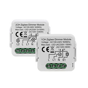 Tuya สมาร์ท1/2แก๊งสวิตช์หรี่ไฟ ZigBee โมดูลควบคุมระยะไกลสำหรับไฟหรี่แสงทำงานได้กับ Alexa และ Google Home - Product Image 1