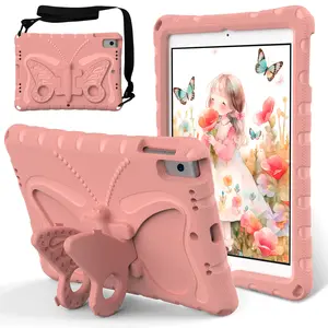 Kelebek standı tablet koruyucu kılıf sevimli karikatür şok emici kabuk Lenovo Tab M9 TB-310FU 9 inç için uygun
