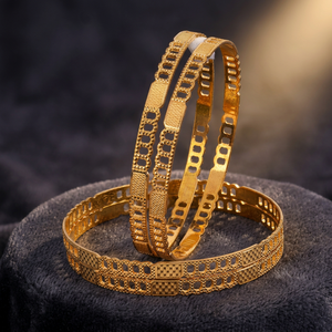 Gold Plated Wedding <b>Bangles</b>, Traditional Indian Gold <b>Bangles</b>, Gold <b>Bangles</b> for Women, <b>Copper</b> & Brass Chapado En Oro Oro Laminado - Product Image 4