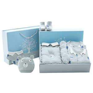 Ropa Unisex para Bebés Utilizable Todo el Año Estampado Redondo Boutique100 % Algodón Puro Nuevo Conjunto de Regalo para Madre Ropa de Bebé con Envoltura - Product Image 1