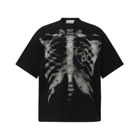 T-shirt ample à manches courtes pour homme, style rétro américain, mode urbaine pour couple, en tissu gaufré, design amusant