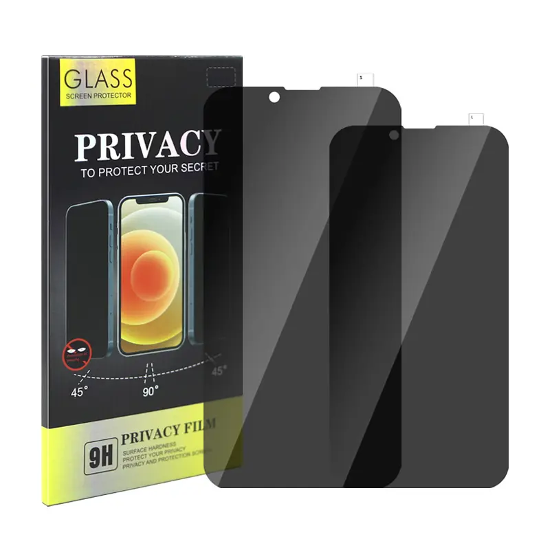 Anti Spy 0.33Mm Gehard Glas Schermbeschermer Voor Iphone 12 13 14 15 Mini Pro Max Premium Privacy Screenprotector
