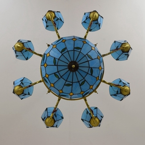 European Modern Mediterranean Blue Decorative Crystal <strong>Chandelier</strong> <strong>Tiffany</strong> Pendant Light Kitchen bar Dining Room <strong>Chandelier</strong> - Product Image 4