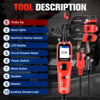Autel Powerscan PS100 Scanner de diagnostic automobile 12V 24V Testeur de circuit Système de test électrique Kit de sondes de test Outil de réparation automobile