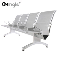 Banc d'attente extérieur en acier inoxydable pour hôpital, école, station de bus - Mobilier commercial durable et confortable