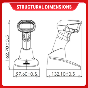 Scanner de codes à barres à balayage automatique 1D/2D sans fil à haute efficacité avec station d'accueil pour l'industrie logistique en stock - Product Image 6