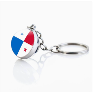 Porte-clés en métal avec drapeau de Sainte-Lucie, boule de verre suspendue, décoration, cadeau pour amis, accessoire tendance, livraison rapide. - Product Image 4