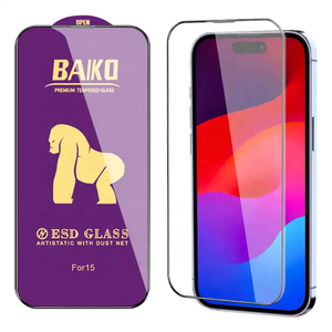 Protection d'écran en verre trempé anti-statique ESD 0,4 mm, bords incurvés, anti-poussière pour <span class=keywords><strong>iPhone</strong></span> 15 Pro Max 13 9H - Product Image 6