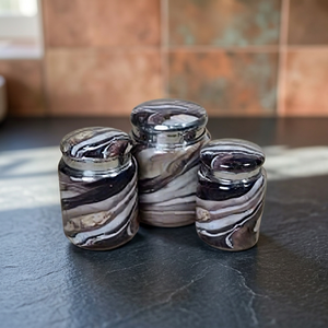 Modern Glass Spice <b>Jars</b> With Lids Round Glossy Design Capacity <b>Storage</b> Containers <b>For</b> <b>Kitchen</b> Use - Product Image 6
