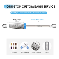 Yaqin usine OEM électrique 2.35mm foret à ongles lisse haut outil de pédicure pour Gel épais et acrylique enlèvement des ongles en gros