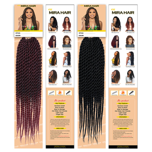Vendeur Dropshipping Pas Cher Pré Bouclé 22 "Tresses Torsadées Sénégalaises Crochet Extension de Cheveux Synthétiques Mini <span class=keywords><strong>Mambo</strong></span> Boîte Tresses Tordues - Product Image 4