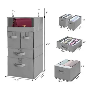 Werks hersteller Zusammen klappbarer 4-lagiger Metall haken Regale Organizer mit Schubladen ablage an der Wand