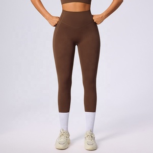 Vêtements de sport de haute qualité pour femmes, leggings taille haute avec poches, contrôle du ventre, <span class=keywords><strong>collants</strong></span> de yoga, pantalon de yoga à séchage rapide, vêtements de yoga - Product Image 4