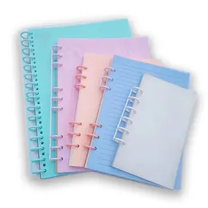 A5/A6/A7/B5 3/6/9 anillos Clips de carpeta de plástico Carpeta de hojas sueltas de resorte para papel de relleno Insertar Papel de cuaderno para la escuela Oficina