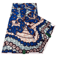 Kain Pakaian Cetak Afrika Nigeria Berkualitas Tinggi Pagne 6 Yard Kain Katun Super Royal Ankara untuk Menjahit