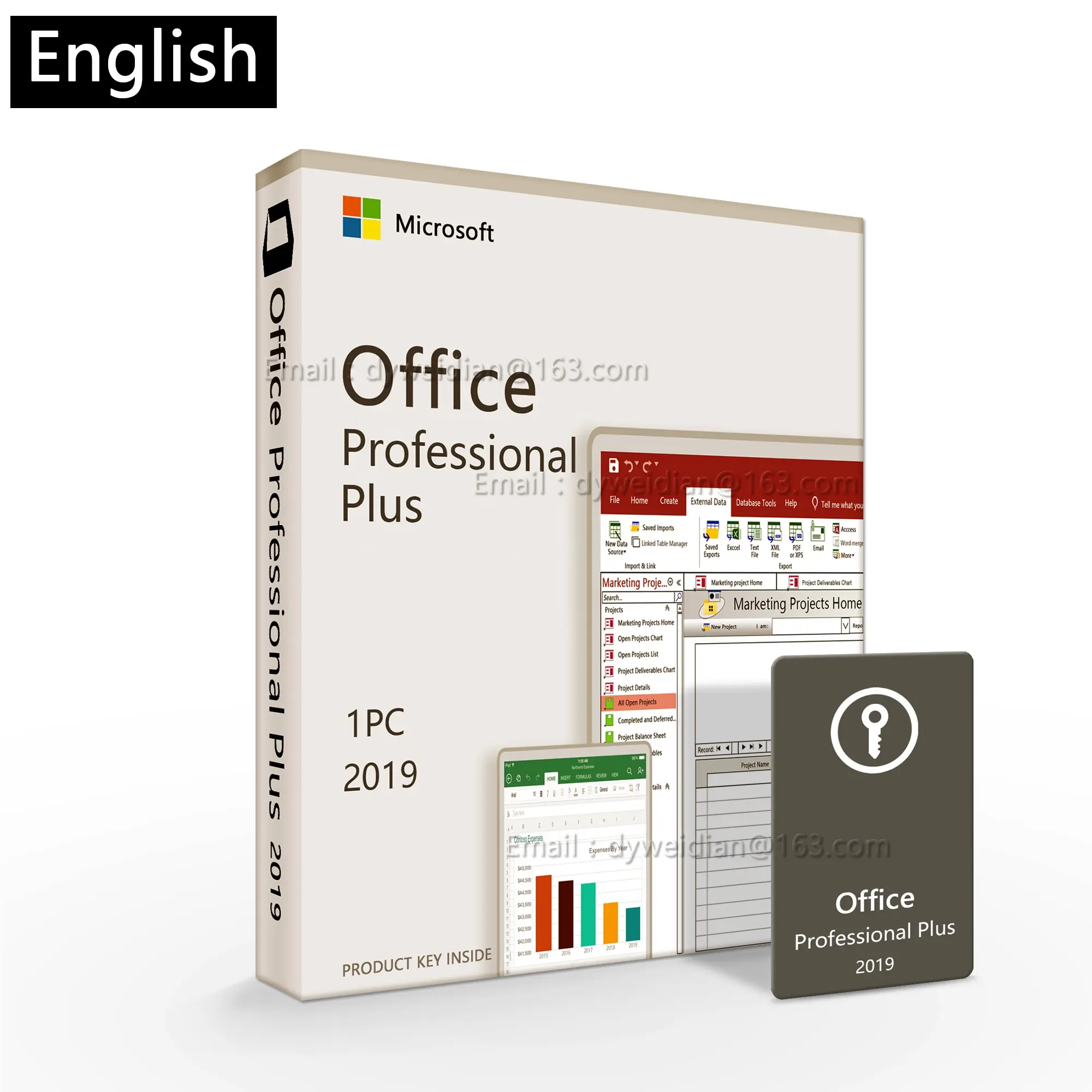 Office 2019 Pro Plus Verkaufs box Schlüssel karte binden Microsoft-Konto 100% globale Online-Aktivierung Lizenz Home und Business/Student