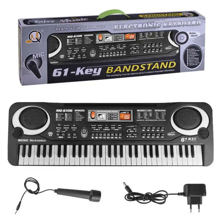 Amazon Hot Selling Electronic Piano With Musical Instruments 61 Keyboard Switch Gaming Kids Gift
