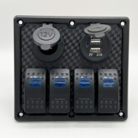 Panel saklar laut tahan air lampu Led Usb ganda Voltmeter DC 12V Rv karavan perahu harga bagus