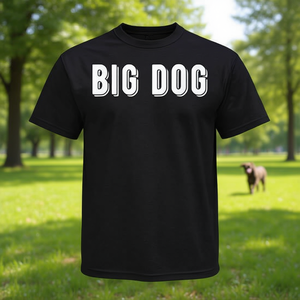 T-shirt Big Dog noir unisexe taille adulte moyenne - Product Image 3